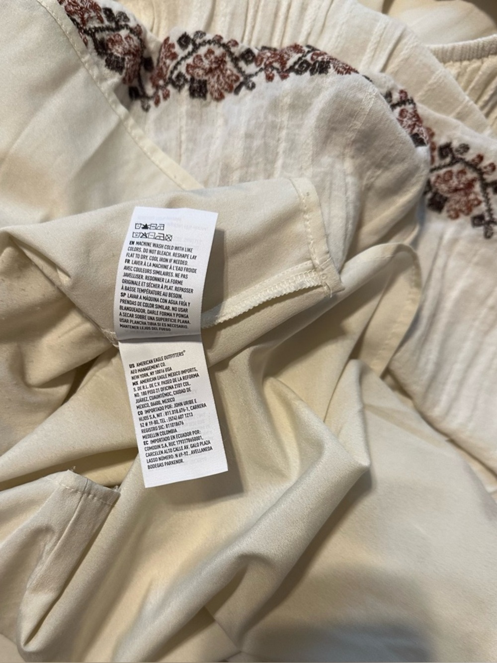 American Eagle Outfitters Cream Maxi Dress with Mauve Floral Trim - Picture 15 of 16